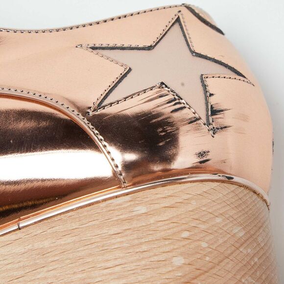 Stella McCartney Rose Gold Faux Leather Elyse Platform Derby Sneakers - Picture 3 of 4